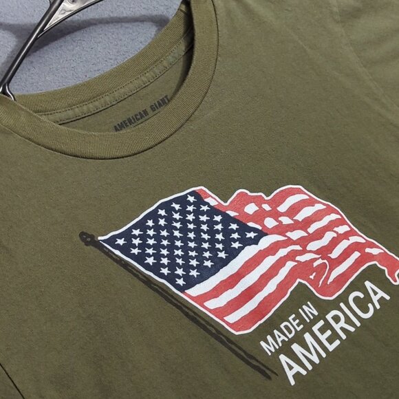 American Giant T-Shirt Mens M Green Flag Collection Short Sleeve Tee Made In USA - Picture 1 of 8